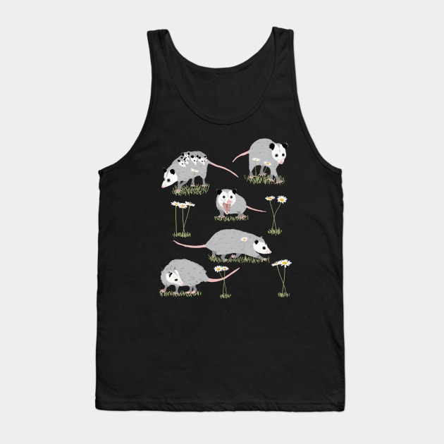 Opossums and Daisies Tank Top by ahadden